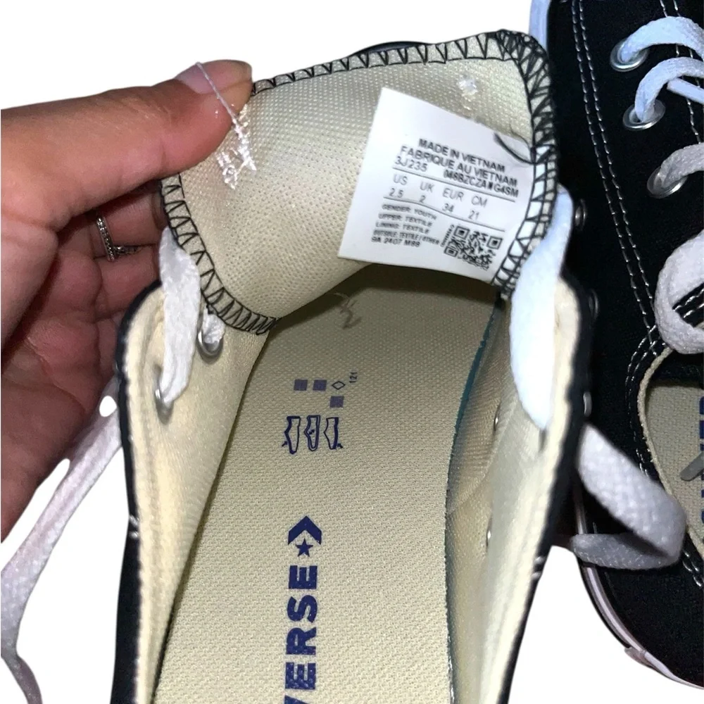 Kids New Black and White Converse
